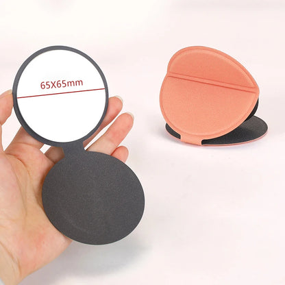 Zonyin Factory Price PU Leather Round Stainless Steel Makeup Mirror Multifunction Portable Foldable Purse Mirror for Promotion