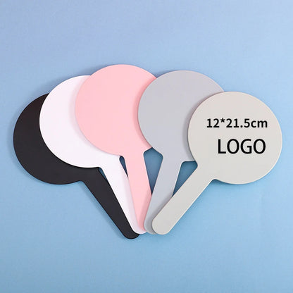 Zonyin Round Plastic Travel Makeup Mirrors Large Cosmetic with Handle Mirrors Decorative Hand Held for Women Girls Daily Makeup