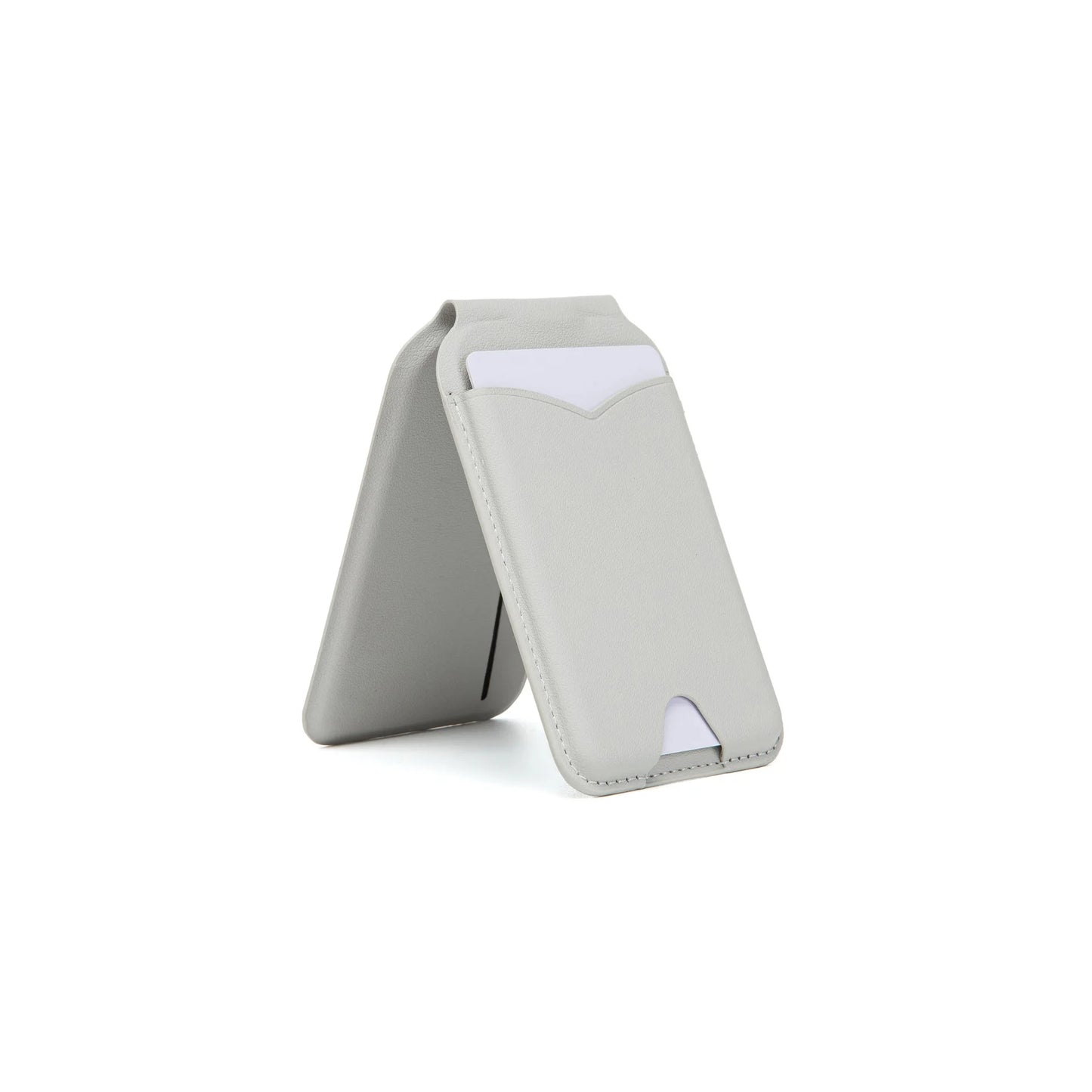 Zonyin Custom logo Magnetic MagSafe Makeup Mirror with Wallet for iPhone Foldable Mirror Card Holder Leather Pocket Mirror