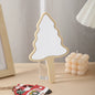 Zonyin Creative Personalized New Year's Gift Cartoon Christmas Tree Silver Finish Handheld Portable Makeup Mirror for Women