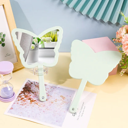 Zonyin 2025 New Plastic Travel Makeup Mirror Butterfly Shape Makeup Hand Mirror Vanity Cosmetic Mirror With Customized Logo