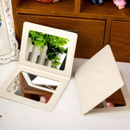 Zonyin Wholesale square PU Leather Makeup Mirror Portable Crocodile Skin Compact Pocket Mirror Cosmetic Travel Mirror for Girl
