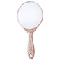 Zonyin Wholesale Plastic Handheld Makeup Mirror Oval Retro Travel Cosmetic Mirror with Portable Hand Held Mirror for Women Girls