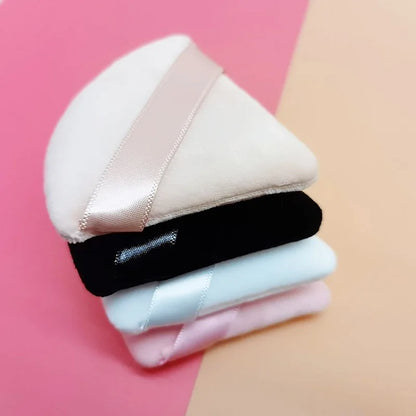 Zonyin Multi-Colored Black White Pink Velvet Triangle Poder Puff Makeup Tools Super Soft Velour Cosmetic Puff With Custom Logo