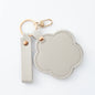 Zonyin New Flower Design Pocket Makeup Mirror Portable Pu Leather Small Travel Hand Mirror Logo Custom With Metal Keychain