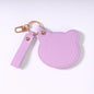 Zonyin NEW Product Cute Brown Bear Shaped Glass Pocket Mirror Pu Leather Travel Makeup Cosmetic Mirrors for Promotion Gifts