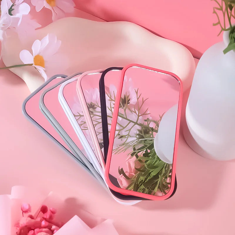 Zonyin Wholesale Promotion Portable Handheld Square Cosmetic Makeup Mirror Plastic+Glass Travel Pocket Personalized Small Mirror