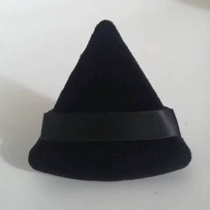 Zonyin Custom LOGO Black Triangle Powder Puffs Face Cosmetic Powder Puff Washable Reusable Soft Plush Powder Sponge Makeup