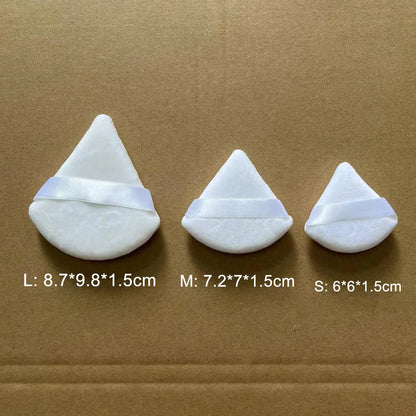 Zonyin Best Selling 3pcs Small Big Super Soft Velour Triangle Powder Puff With PVC Box Velvet Cosmetic Puffs ForMake up