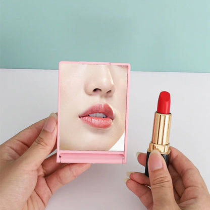 Zonyin High Quality Black Rectangle Folding Compact Travel Makeup Mirror Customizable Plastic Foldable Desktop Mirror for Women