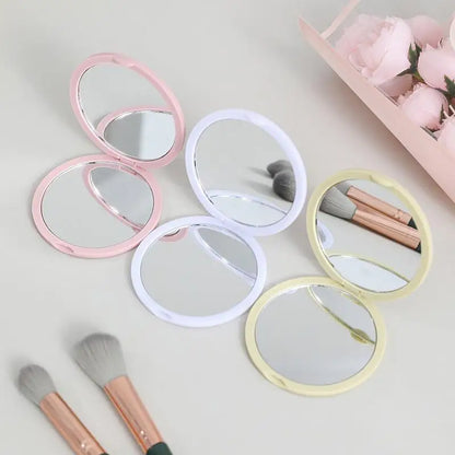 Zonyin Custom Logo Portable Pocket Travel Makeup Mirror Hot Selling Double-Sided Folding Cosmetic Mirror for Women