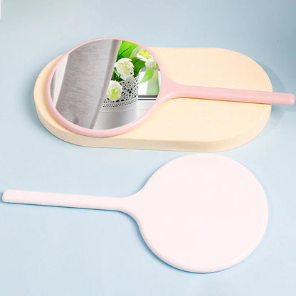 Zonyin Custom Logo Small Handheld Makeup Mirror ABS Plastic Handle Compact Cosmetic Mirror for Women Personalization Feature