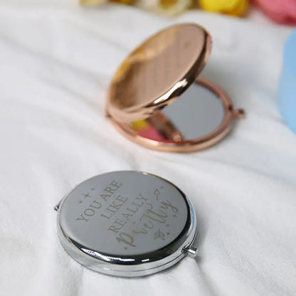 Zonyin Customizable 70mm Round Cosmetic Desktop Mirror Portable with Dual Sides and Magnifying Feature Small Size D-shaped