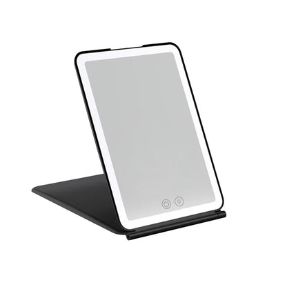 Zonyin High Quality Portable Travel Ladies 3X/10X Magnifying Makeup Mirror Rectangle Folding Cosmetic Mirror with LED Light