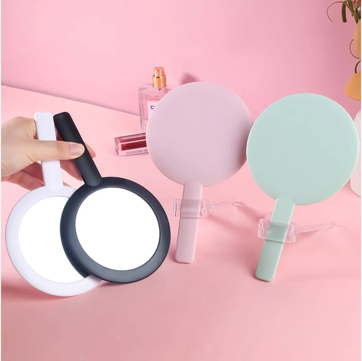 Zonyin Plastic Round Customized Logo Small Portable Makeup Mirror New Design Round Handheld Travel Mirror with Personalization