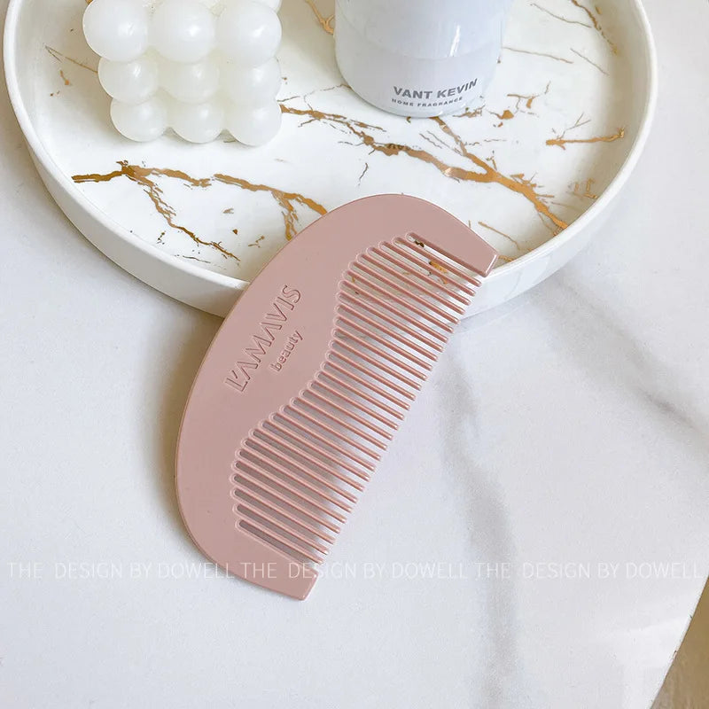 Zonyin New Design Acetate Travel Makeup Mirror Comb Set With Carved Logo Retro High-end Portable Pocket Mirror for Promotion