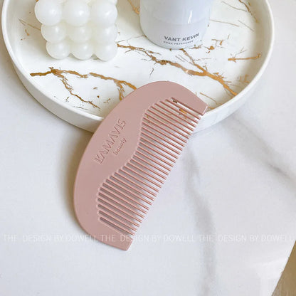 Zonyin New Design Acetate Travel Makeup Mirror Comb Set With Carved Logo Retro High-end Portable Pocket Mirror for Promotion