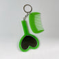 Zonyin 2in1Comb Mirror Set Multiple Colors Acetate Mini Heart Mirror Leopard Keychain Makeup Mirror Bag Pendant Accessories