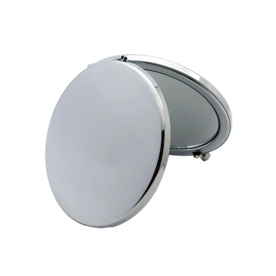 Zonyin Custom Logo Round Double-Sided 1x/2x Magnifying Compact Mirror DIY Gift Foldable Makeup Pocket Mirror With Metal