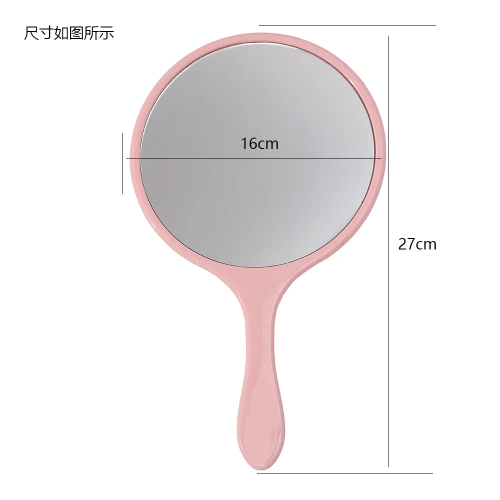 Zonyin New Arrival Large Size Round Handheld Makeup Mirror 16*27cm Plastic Travel Mirror  with Custom Logo for Hair Salon