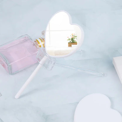 Zonyin Cheap Promotion Gift Cute Mini Heart Hand Cosmetic Mirror Custom Logo Small Love Handheld Makeup Mirror for Women Girls