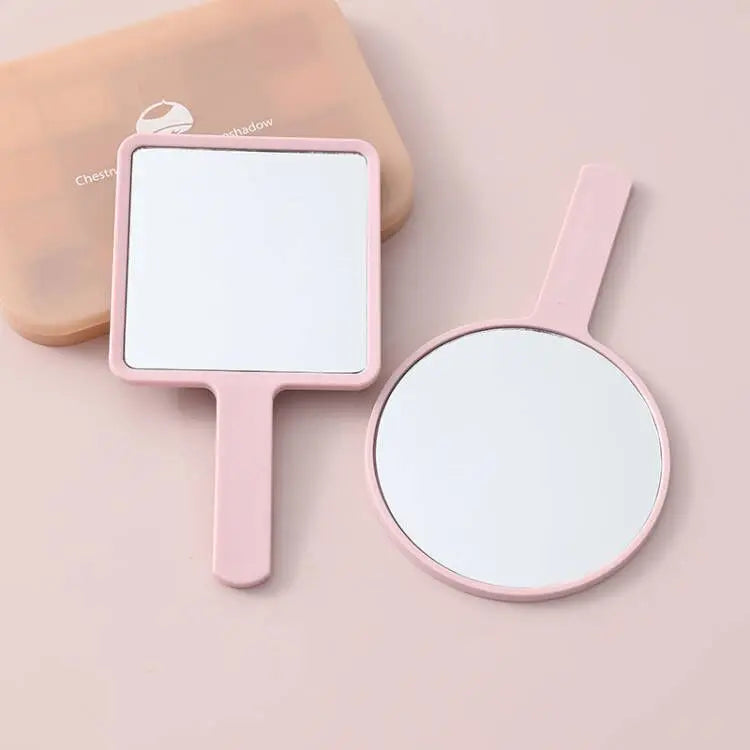 Zonyin Hot Sale Portable Square Round Makeup Mirror Small Handheld Cosmetic Hand Mirror for Girls Woman With Custom Logo