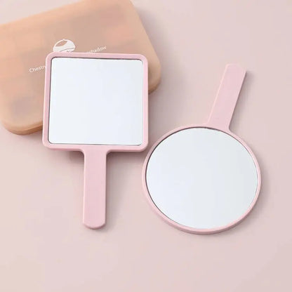 Zonyin Hot Sale Portable Square Round Makeup Mirror Small Handheld Cosmetic Hand Mirror for Girls Woman With Custom Logo