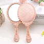 Zonyin High Quality Gold Oval Handheld Makeup Mirror Custom Logo Vanity Retro Hand Held Cosmetic Mirror for Women Girls Gift