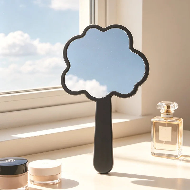 Zonyin Personalized Cloud-Shaped Handheld Makeup Mirror Portable  Custom Logo Cute Mini Travel Eco-Friendly Plastic Pocket