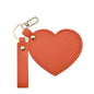 Zonyin Valentine's Day Gift Heart Shaped Makeup Keychain Mirror Pu Leather HD Glass Custom Travel Pocket Mirrors for Women Girls