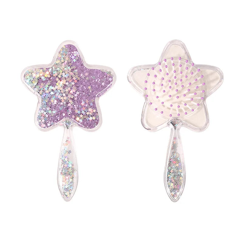 Zonyin Star-Shaped Glitter Quicksand Handheld Makeup Mirror Cute Novelty Gift Hand Mirror Portable Shiny Pocket Mirror