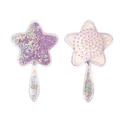 Zonyin Star-Shaped Glitter Quicksand Handheld Makeup Mirror Cute Novelty Gift Hand Mirror Portable Shiny Pocket Mirror