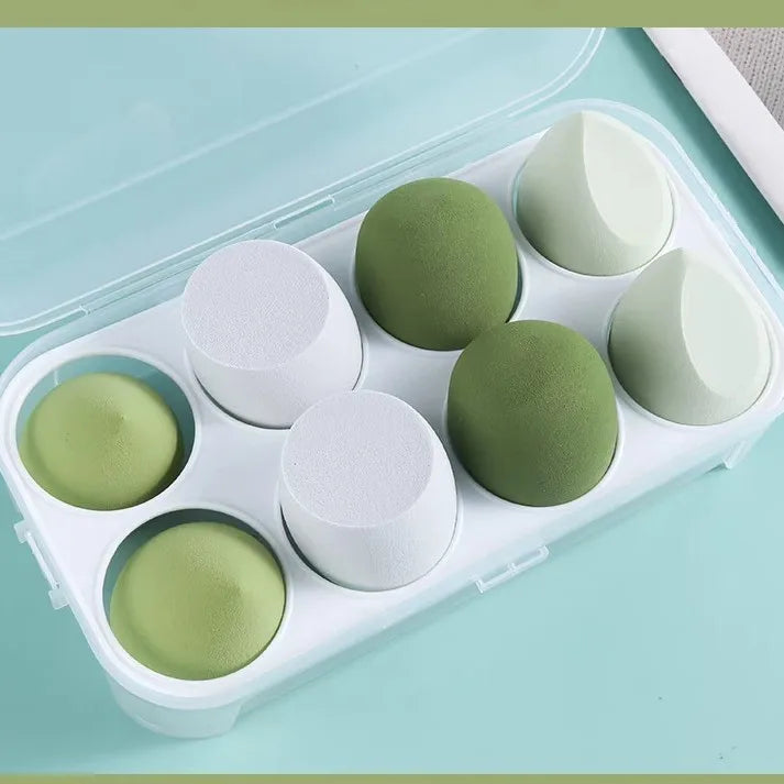 Zonyin Dry and Wet Dual-purpose Makeup Egg Puff, Makeup Egg Sponge Ball, Super Soft, 4-pack Makeup Egg Cover Box