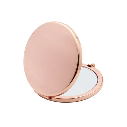 Zonyin Custom Logo Round Double-Sided 1x/2x Magnifying Compact Mirror DIY Gift Foldable Makeup Pocket Mirror With Metal