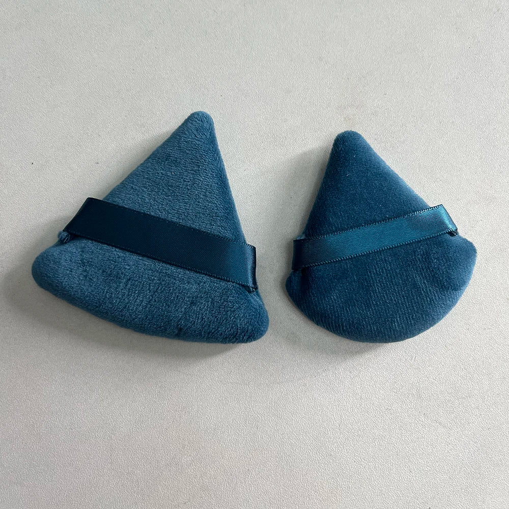 Zonyin Custom LOGO Black Triangle Powder Puffs Face Cosmetic Powder Puff Washable Reusable Soft Plush Powder Sponge Makeup