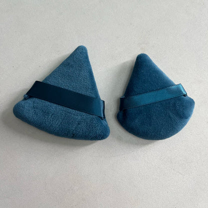 Zonyin Custom LOGO Black Triangle Powder Puffs Face Cosmetic Powder Puff Washable Reusable Soft Plush Powder Sponge Makeup