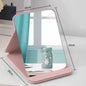 Zonyin Extra Large Portable Folding Makeup Mirror Pink Green PU Leather Vanity Mirror with Stand for DeskTop TableTop Travel