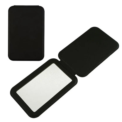 Zonyin Custom Portable Makeup Mirror Foldable Solid Color PU Leather Simple Mini Compact Cute Pocket Mirror for Woman Girls Gift