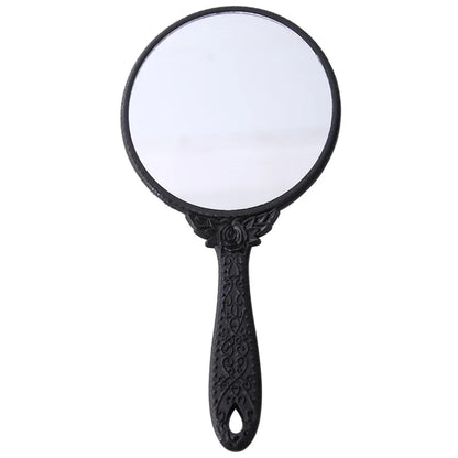 Zonyin Wholesale Plastic Handheld Makeup Mirror Oval Retro Travel Cosmetic Mirror with Portable Hand Held Mirror for Women Girls