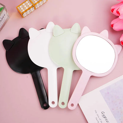 Zonyin Promotion Wholesale Custom Logo Handle Hand Cosmetic Mirror Cartoon Plastic Pocket Mirror Handheld Vanity Makeup Mirror
