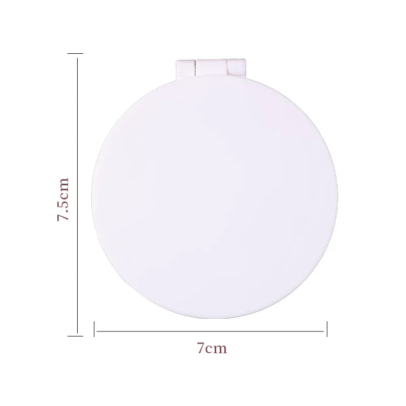 Zonyin Double-Sided Pink Small Round ABS+Glass Cosmetic Mirror Cute Compact Mini Pocket Travel Mirror With Customized Logo