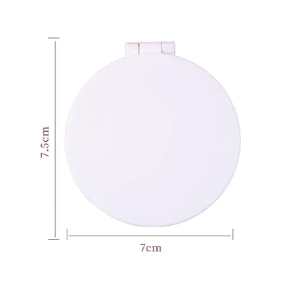 Zonyin Double-Sided Pink Small Round ABS+Glass Cosmetic Mirror Cute Compact Mini Pocket Travel Mirror With Customized Logo