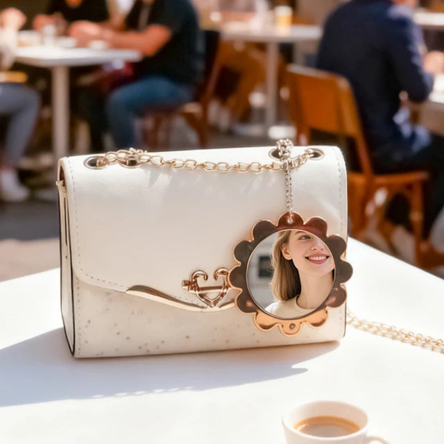 Zonyin Wholesale Custom Logo Small Cute Flower Shape Pocket Mirror Plastic Sunflower Hand Compact Makeup Mirror for Bag Travel