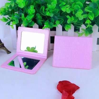 Zonyin Wholesale square PU Leather Makeup Mirror Portable Crocodile Skin Compact Pocket Mirror Cosmetic Travel Mirror for Girl