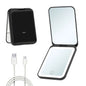 Zonyin Wholesale Portable Travel LED Light Makeup Mirror 1x/2x Magnifying USB Rechargeable Pocket Mirror for Customized Logo