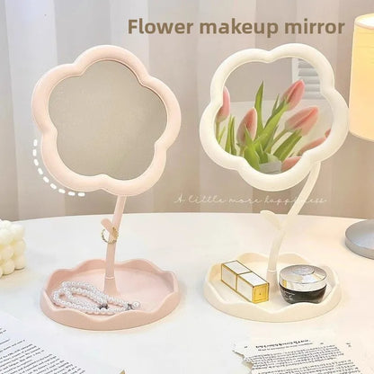 Zonyin Sunflower Shape Desktop Makeup Mirror Portable Cute Flower Table Cosmetic Mirror for Girls Room Decor Wholesale