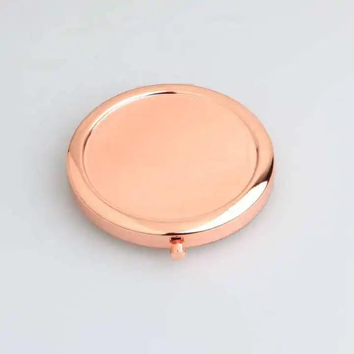 Zonyin Wholesale Double-sided Metal Makeup Mirror Round Folding 2X Magnifying Pocket Mirror with Customized for Wedding Gift