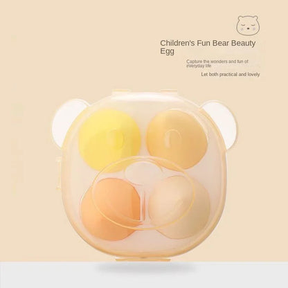 4pcs Portable Travel Size Colorful Bear Box Makeup Blender Sets Beauty Egg Puff Latex Free Powder Foundation Makeup Sponge