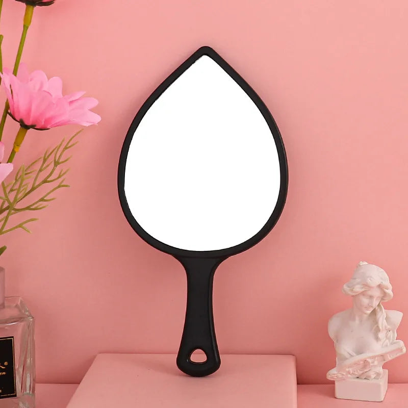 Zonyin Custom Logo ABS Plastic Cosmetic Mirror Leaf Shape Portable Mini Pocket Travel Mirror Handheld Hand Makeup Mirror