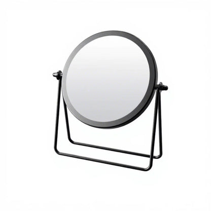 Desktop Double-sided Rotatable Stainless Steel Magnifying Glass Makeup Mirror for Student Dormitory and Household Dressing Use